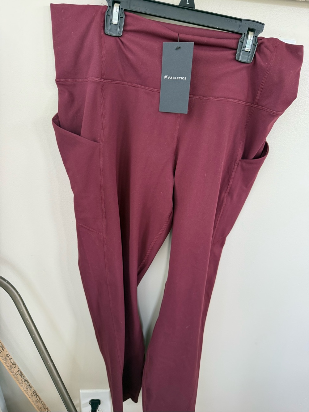Fabletics High-Waist Pocket Leggings in Wine